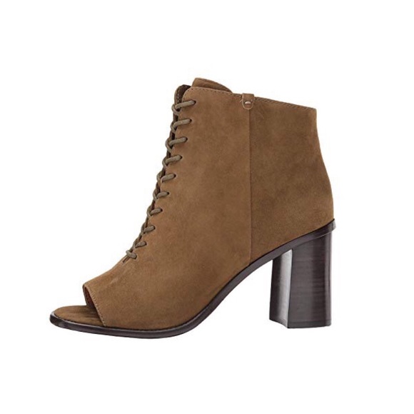 Frye Amy Peep Toe Lace Up Suede Booties - Picture 5 of 8